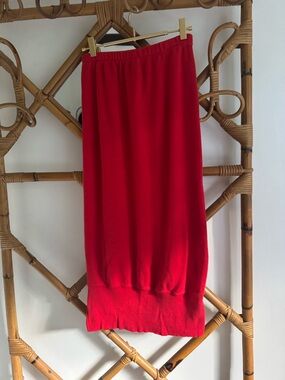 Vintage Calvin Klein Sport 100% Cotton Red Midi Skirt